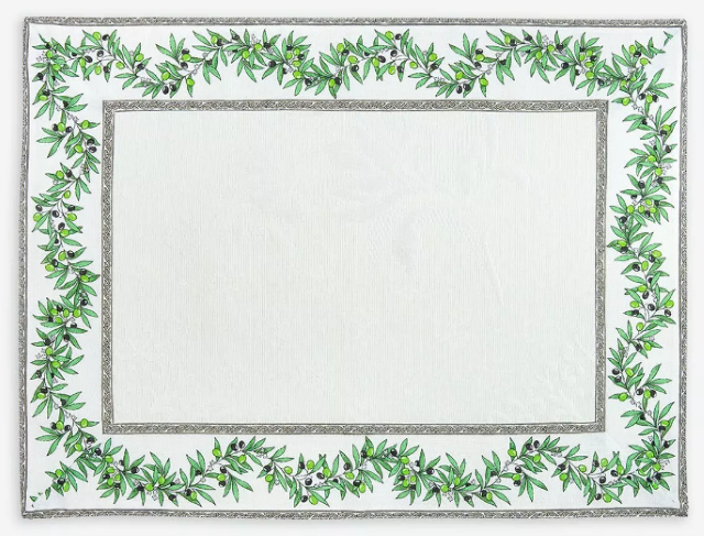 Provence Jacquard tea mat (Olivette raw - Delft white) - Click Image to Close